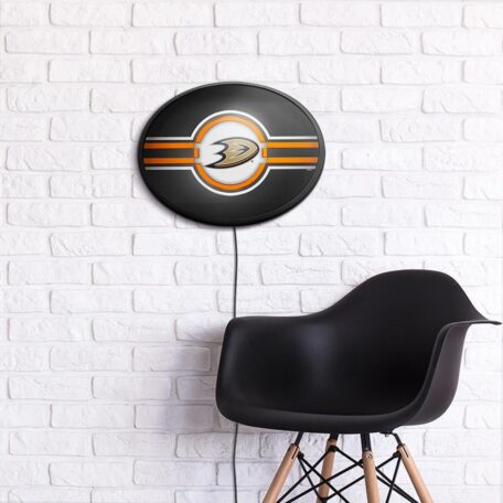 Anaheim Ducks: Officially Licensed NHL Oval Slimline Illuminated Wall Sign 14" x 18" by Fathead