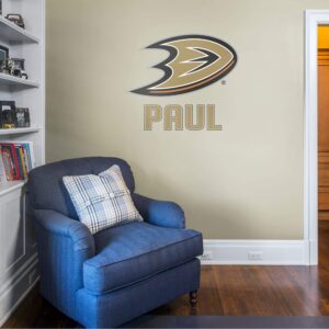 Anaheim Ducks: Stacked Personalized Name - Officially Licensed NHL Transfer Decal in Gold (39.5"W x 52"H) by Fathead | Vinyl