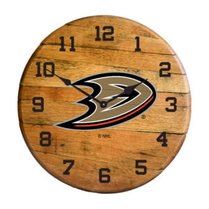 Imperial Anaheim Ducks Oak Barrel Clock