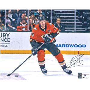 Ryan Getzlaf Anaheim Ducks Autographed 16" x 20" Orange Jersey Skating with Puck Photograph