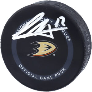 Sonny Milano Anaheim Ducks Autographed 2021 Model Official Game Puck