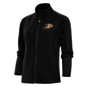 Women's Antigua Black Anaheim Ducks Team Logo Generation Full-Zip Jacket