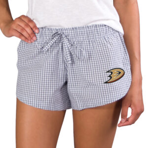 Women's Concepts Sport Gray/White Anaheim Ducks Tradition Woven Shorts