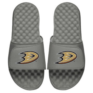 Youth ISlide Gray Anaheim Ducks Primary Logo Slide Sandals