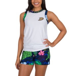 Women's Concepts Sport White Anaheim Ducks Roamer Knit Tank Top & Shorts Set