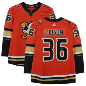 John Gibson Anaheim Ducks Autographed Orange Alternate Adidas Authentic Jersey