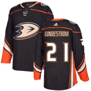 Isac Lundestrom Men's adidas Black Anaheim Ducks Authentic Custom Jersey