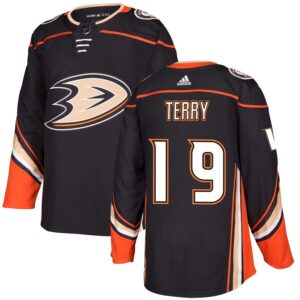 Troy Terry Men's adidas Black Anaheim Ducks Authentic Custom Jersey