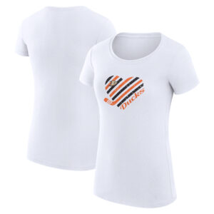 Women's G-III 4Her by Carl Banks White Anaheim Ducks Heart T-Shirt