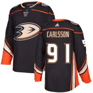 Leo Carlsson Men's adidas Black Anaheim Ducks Authentic Custom Jersey