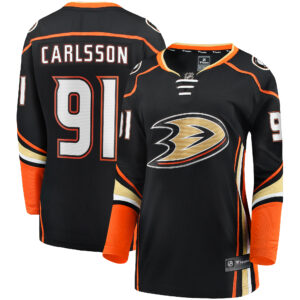 Women's Fanatics Branded Leo Carlsson Black Anaheim Ducks Home Breakaway Player Jersey