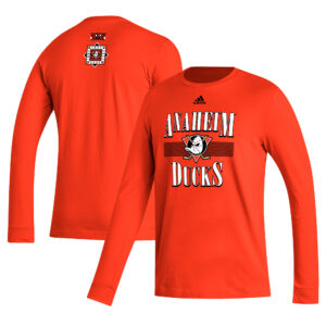 Men's adidas Orange Anaheim Ducks Reverse Retro 2.0 Fresh Playmaker Long Sleeve T-Shirt