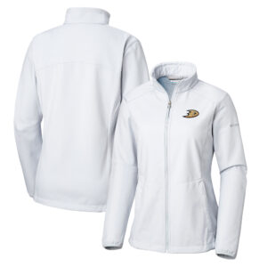 Women's Columbia White Anaheim Ducks Kruser Ridge II Softshell Full-Zip Jacket