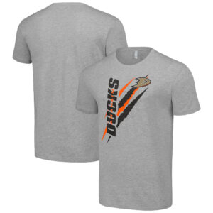 Men's Starter Heather Gray Anaheim Ducks Color Scratch T-Shirt