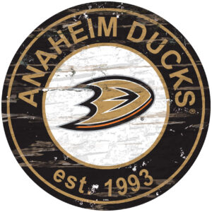 Anaheim Ducks 24'' x 24'' Distressed Round Sign